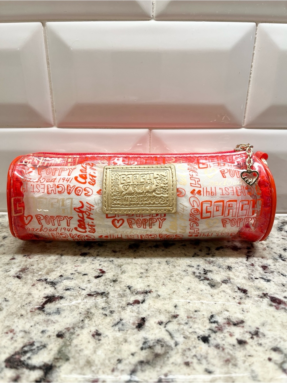 Coach Poppy Vintage Cosmetic/Pencil Case EUC